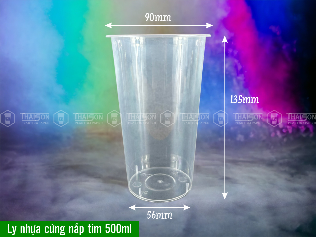 Ly Nhựa Cứng Nắp Tim 500ml