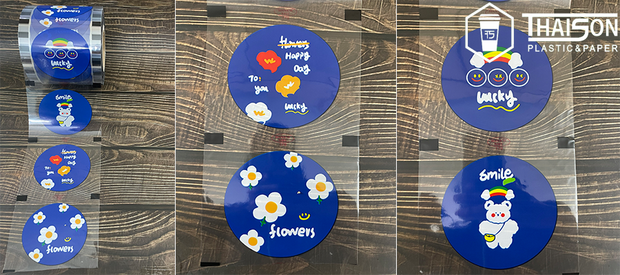 Cuộn màng ép ly nhựa, in sẵn hình